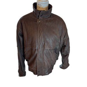 Vintage Leather Bomber Distressed Top Gun Jacket Aviator Midwest International